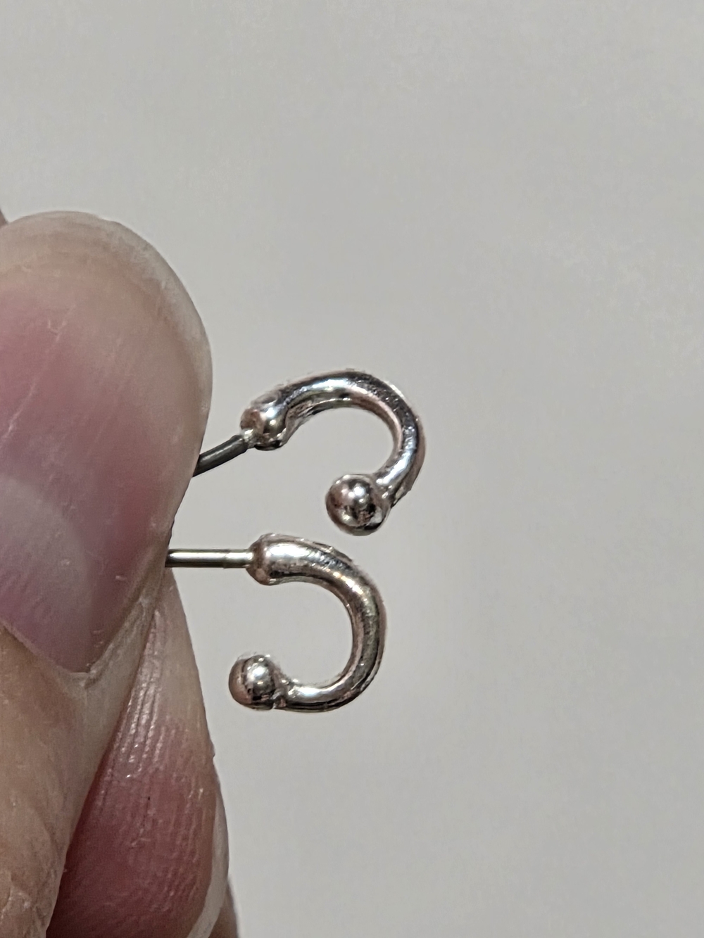 Silver Open Hoop Stud Earrings - Minimal Women Jewelry